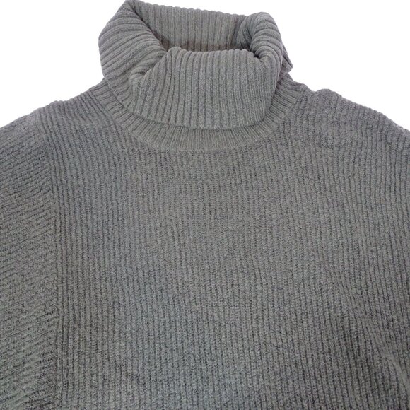 Faded Glory Green Oversized Turtleneck Knit Sweater Women XL 16 18 Asymmetrical - Picture 2 of 9